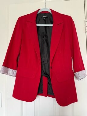 Women's Red Blazer Jacket - B- Wear